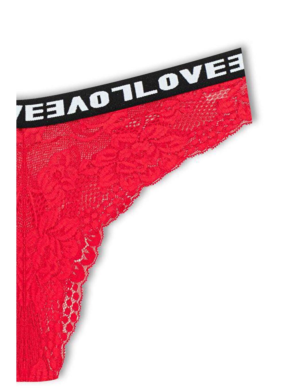 Karışık Brezilya Kesim Dantelli LOVE Lastik Yüksek Bel Kadın Külot 3'lü-4