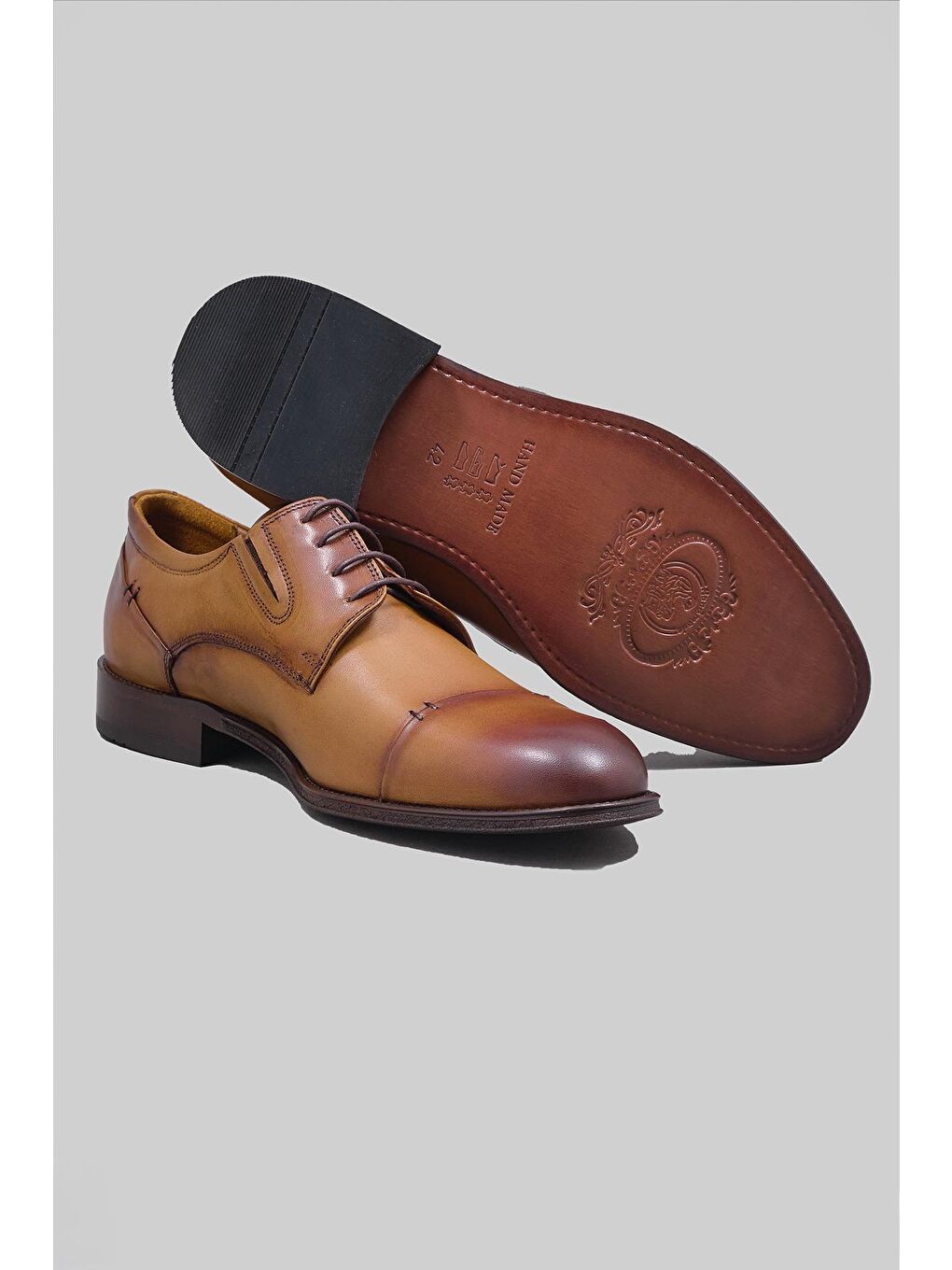 Kahverengi Barclay Hakiki Deri Kösele Taban Klasik Bağcıklı Ayakkabı Erkek-2