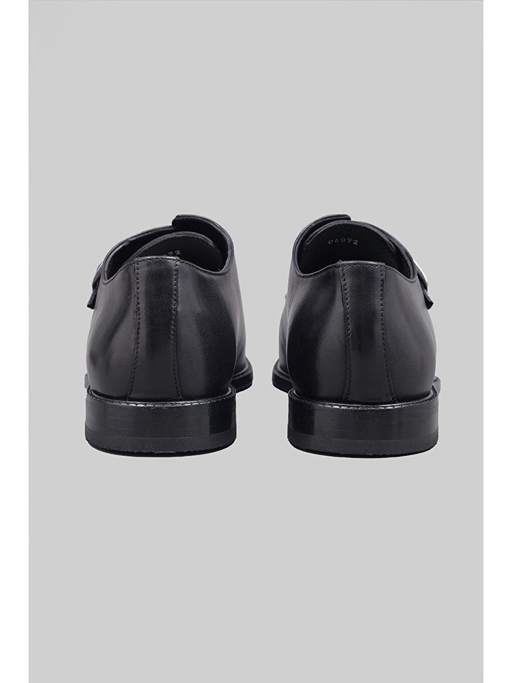 Siyah Saint Kemerli Hakiki Deri Kösele Taban Klasik Makosen Ayakkabı Erkek-4