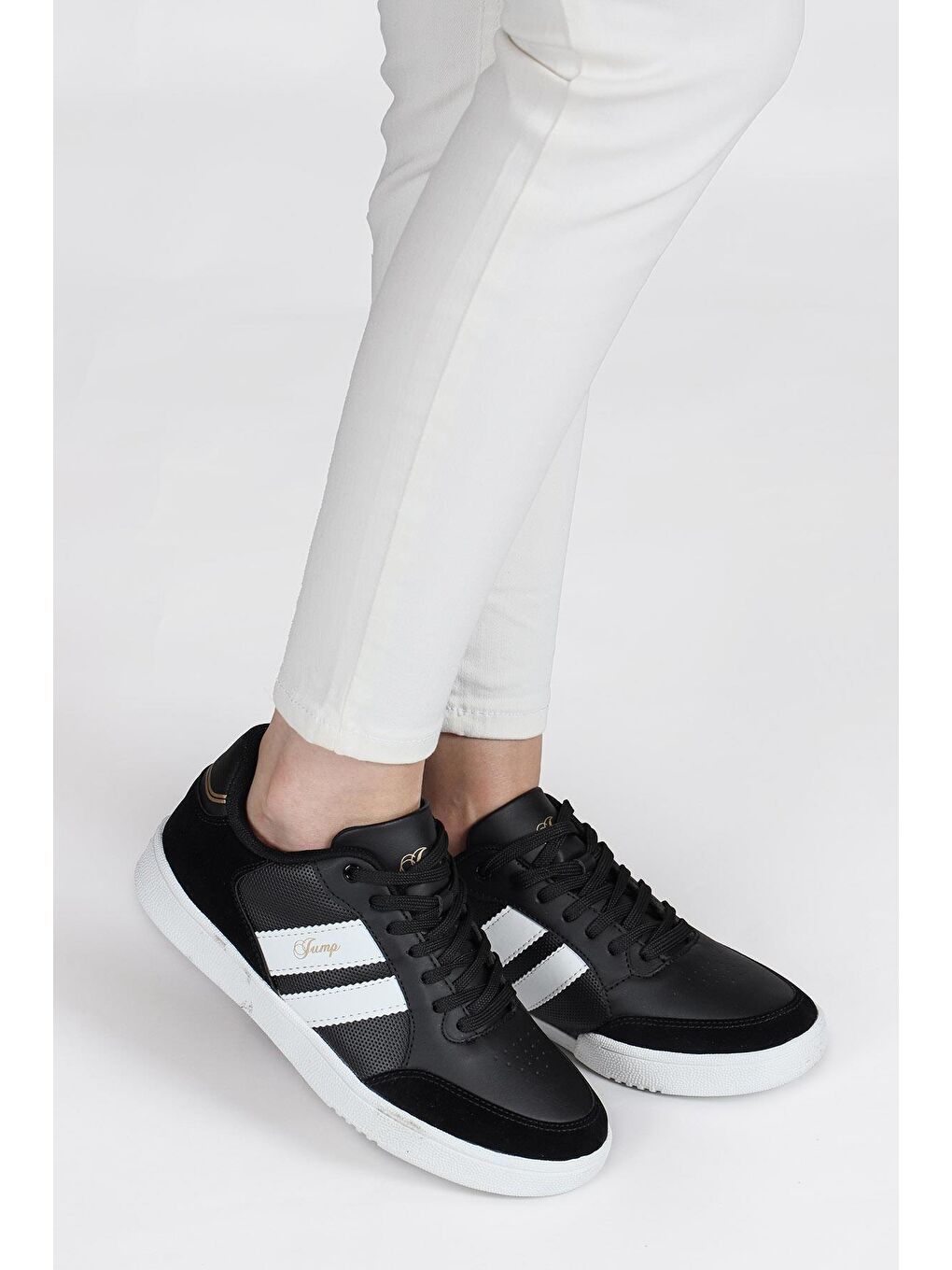 28147 Siyah - Sarı Kadın Sneaker Günlük Spor Ayakkabı-1