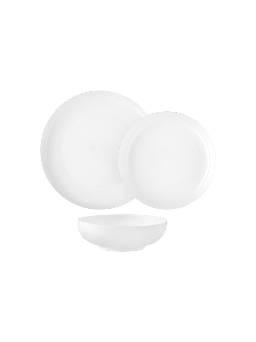 Beyaz Sade 18 Parça 6 Kişilik Yemek Takımı-5