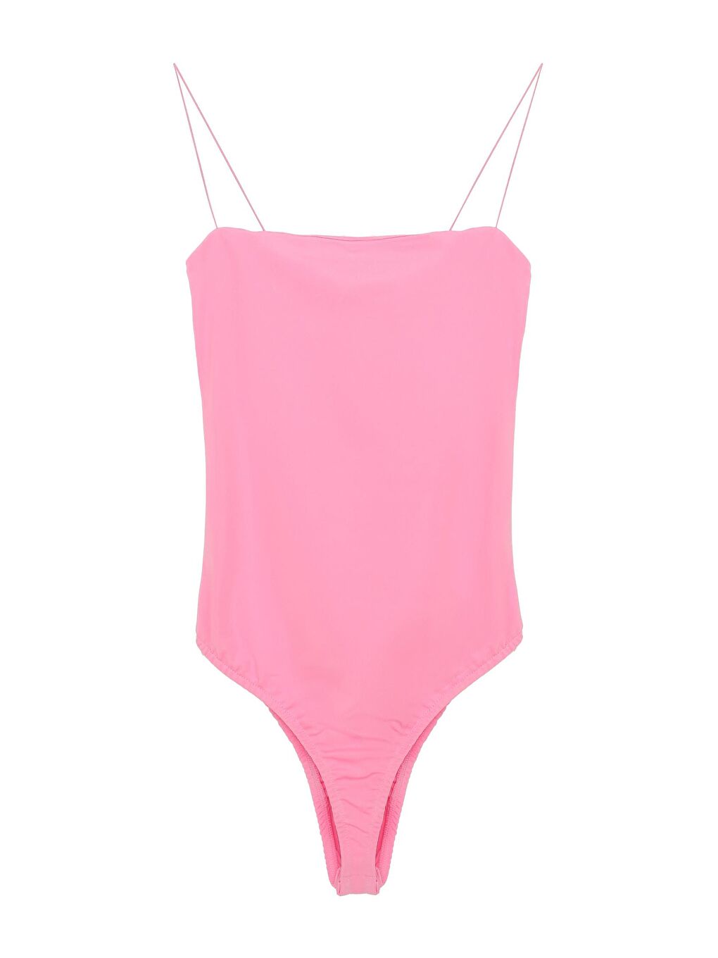 QUZU Pembe İnce Askılı Çıtçıtlı Bodysuit Pembe