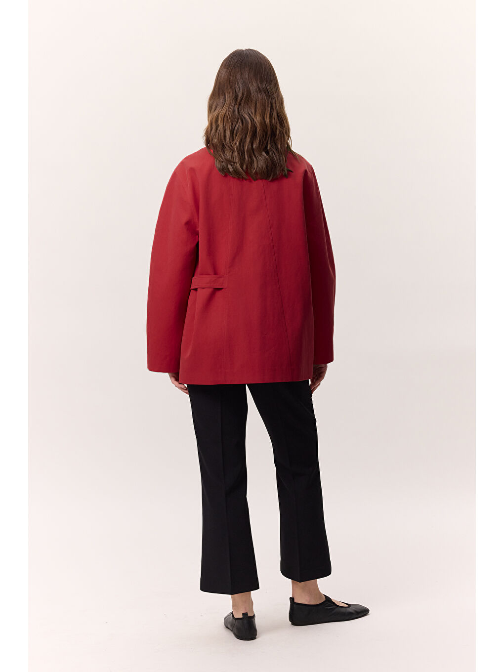 Toka Detaylı Kruvaze Tasarım Ceket Kırmızı-7