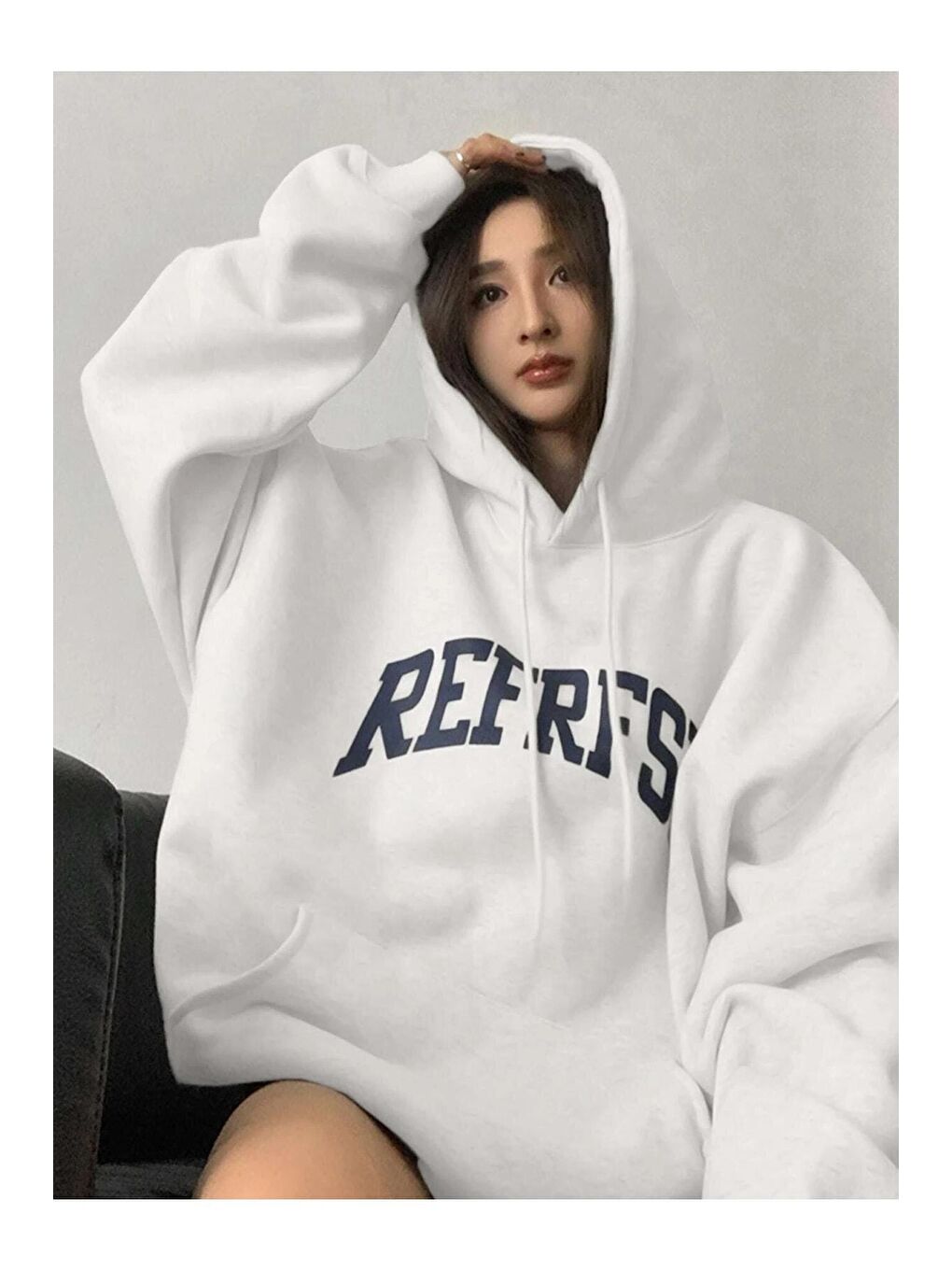 Trendseninle Beyaz Kadın BEYAZ Refrfsh Baskılı Sweatshirt