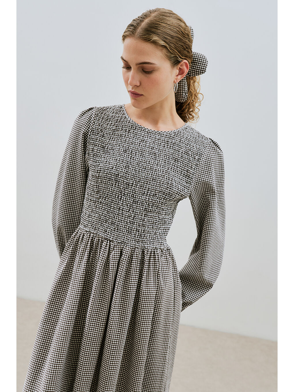 Pötikare Gipeli Elbise Kahverengi-3