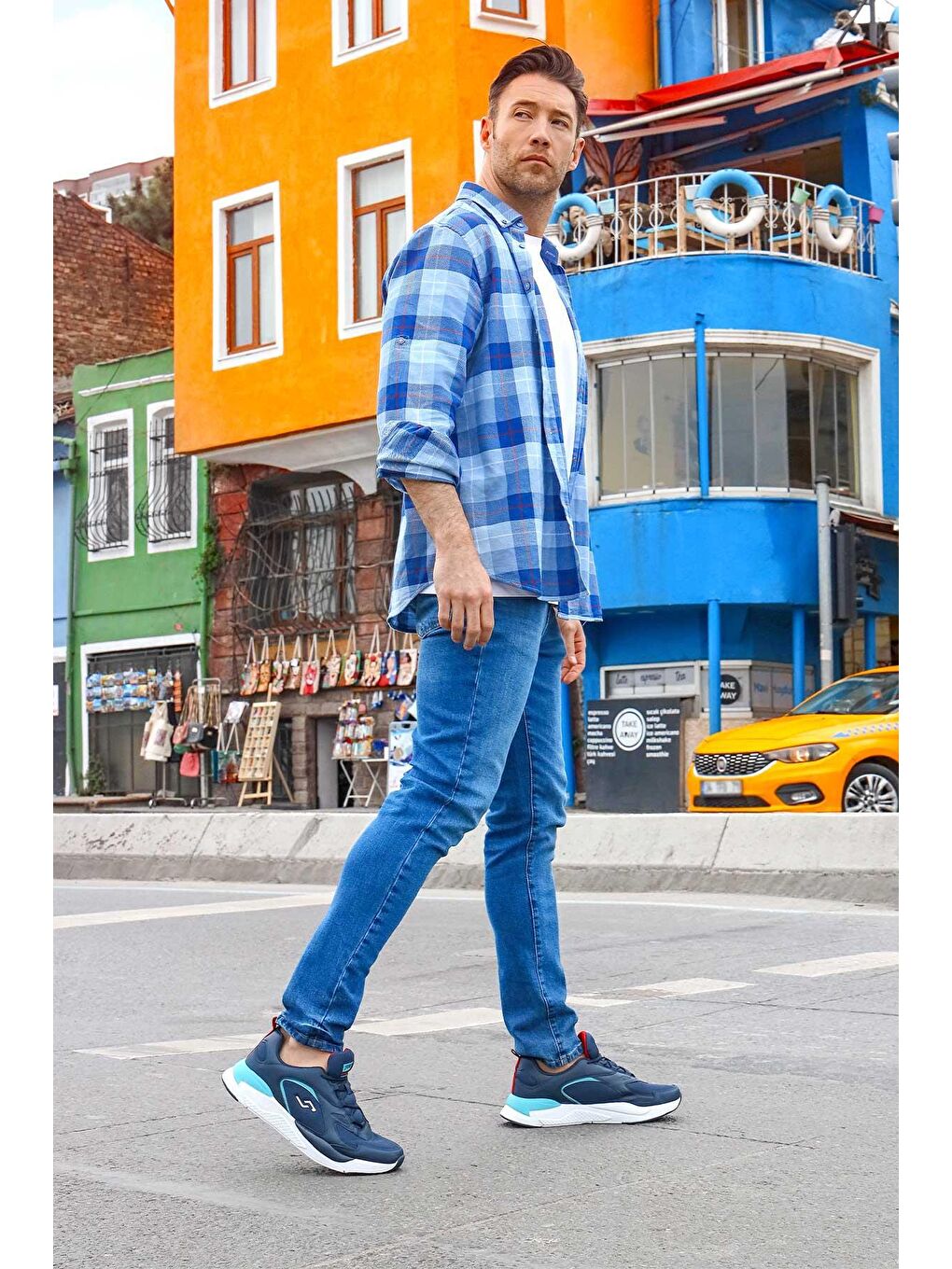 27462 Lacivert - Kırmızı Erkek Günlük Spor Ayakkabı-1