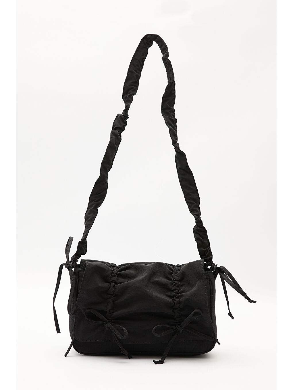 Büzgü Detaylı Omuz Çantası Siyah-2