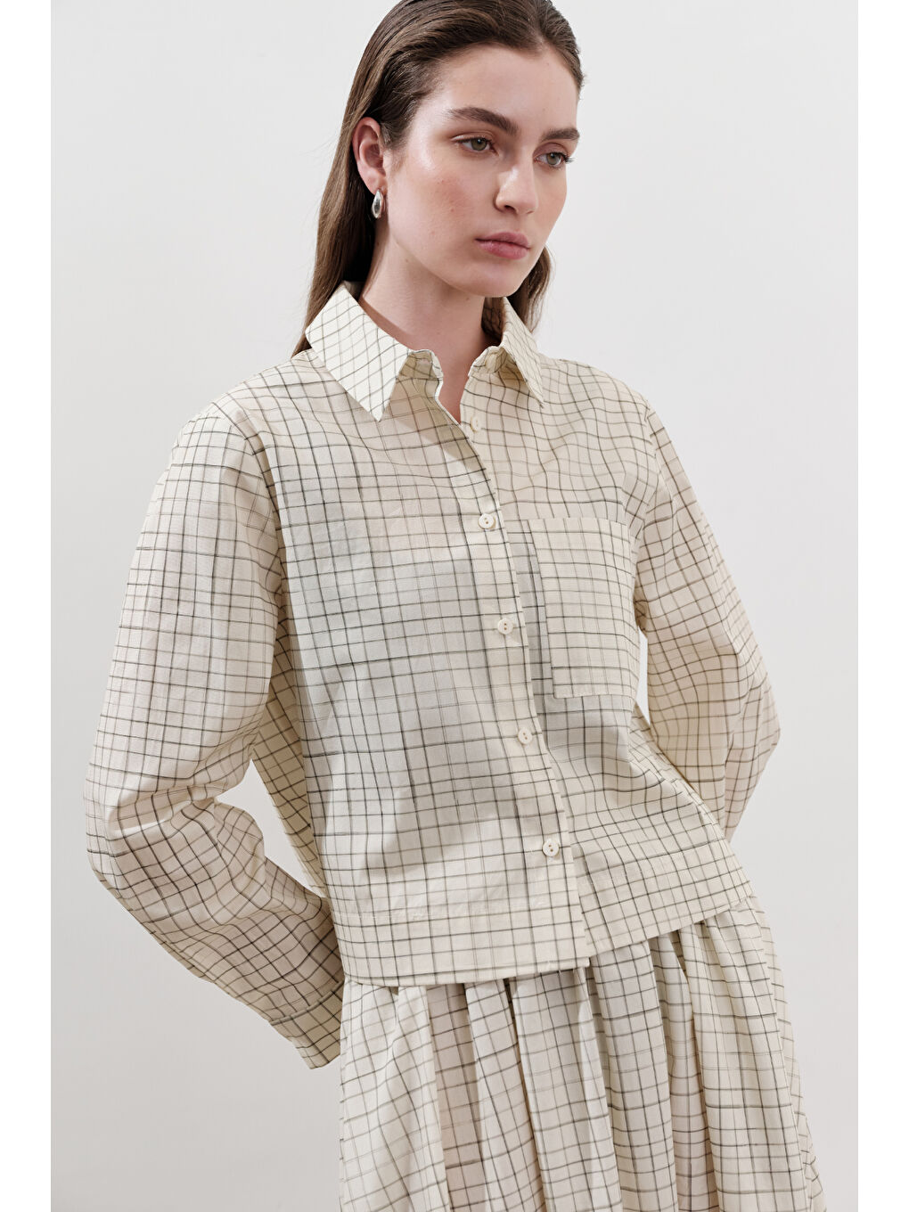 Desenli Poplin Gömlek Sarı