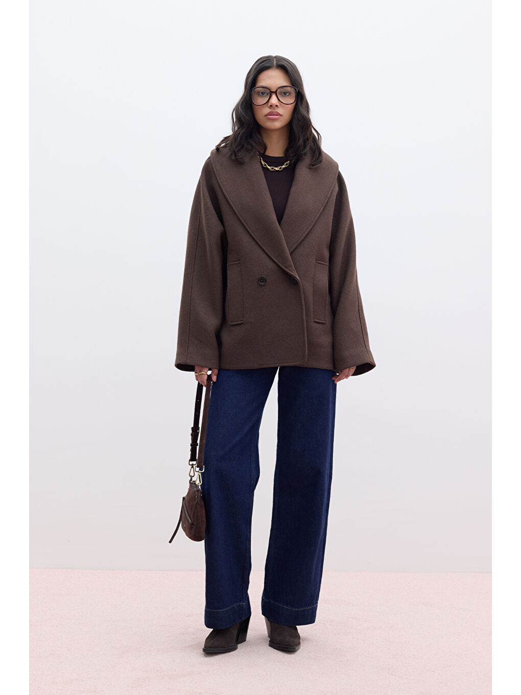 İtalyan Kaşe Kruvaze Kaban Kahverengi-2