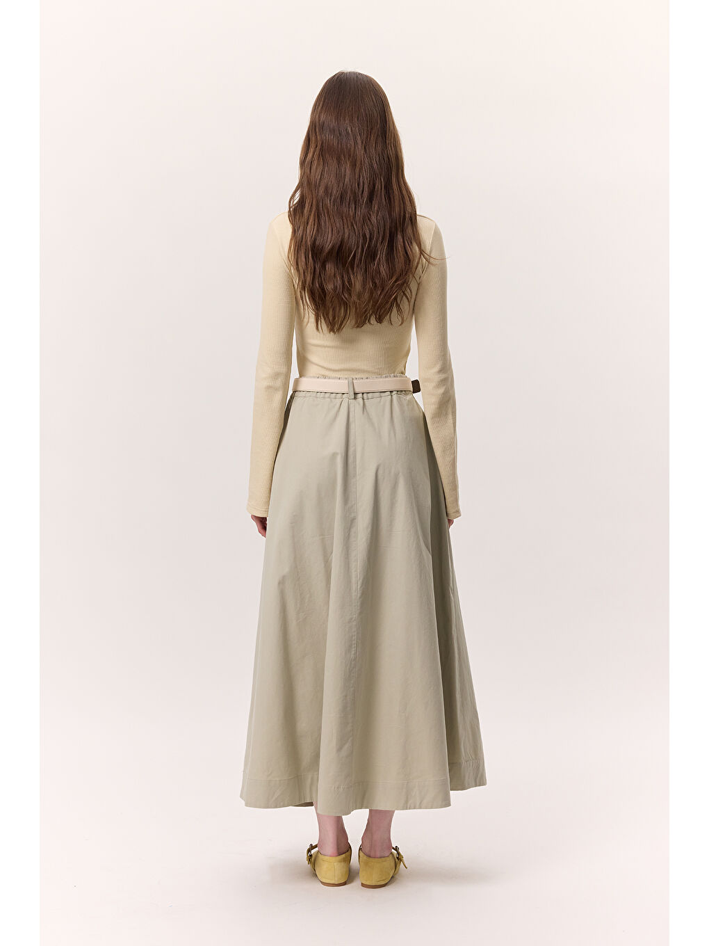 Cep Detaylı Geniş Etek Soft Yeşil-7