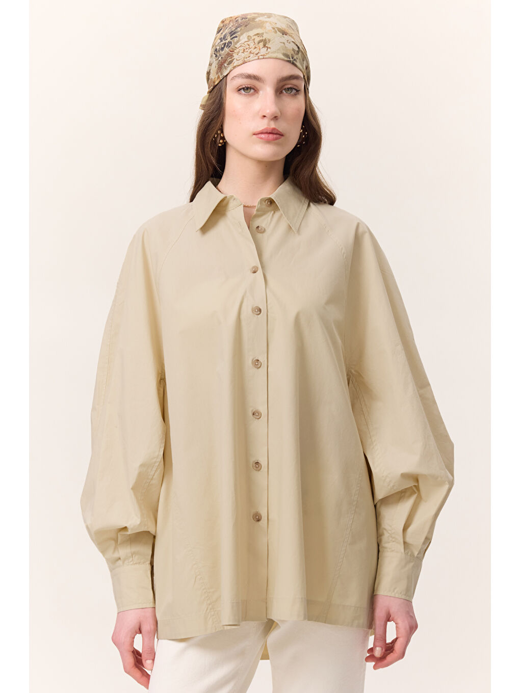 Geniş Kol Detaylı Gömlek Sarı-2