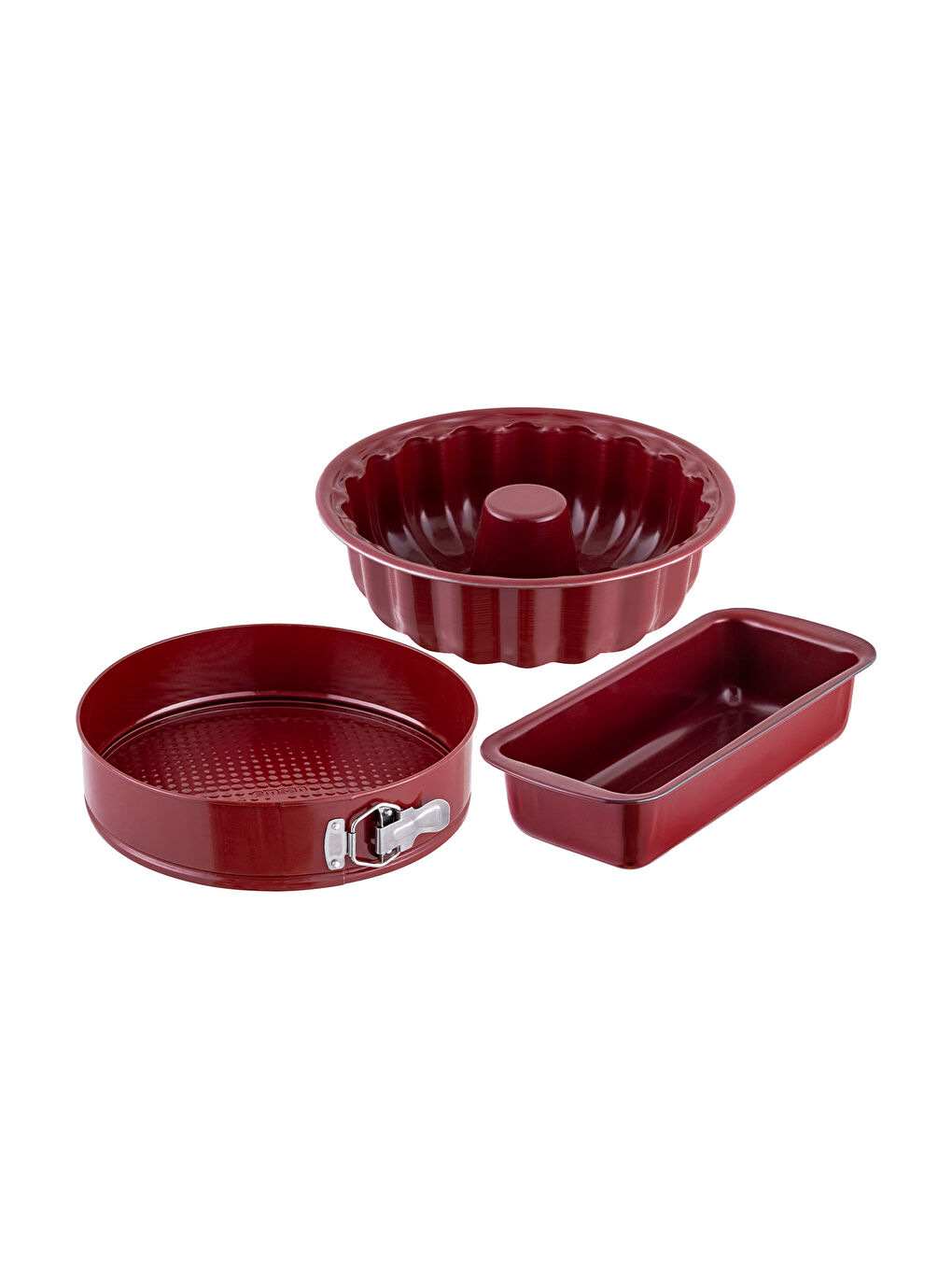 Wellbake 3'lü Kek Kalıbı Seti Bordo-3