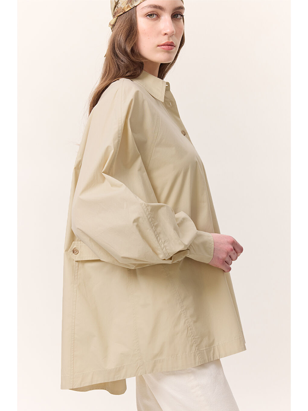 Geniş Kol Detaylı Gömlek Sarı-3