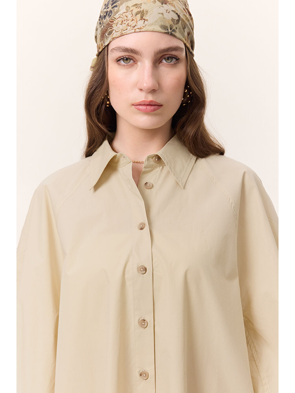 Geniş Kol Detaylı Gömlek Sarı-4