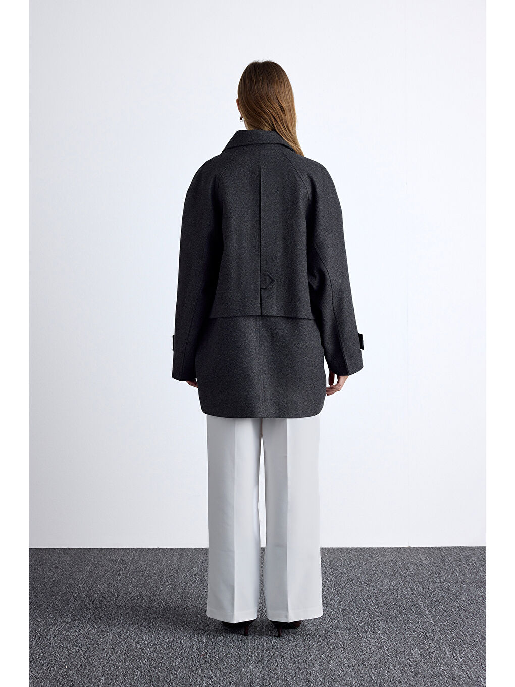 Mari Kruvaze Trenç Kaban Antrasit-4