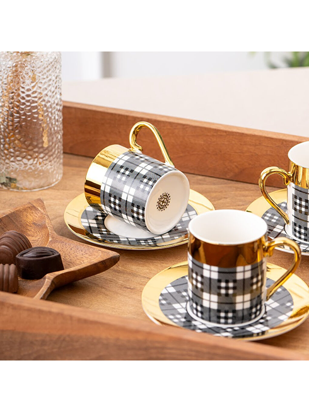 Siyah Deren 6'lı Kahve Fincan Takımı 90 ml-4