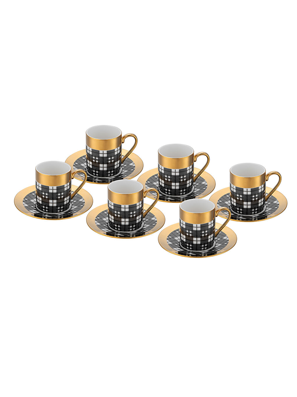 Siyah Deren 6'lı Kahve Fincan Takımı 90 ml-5
