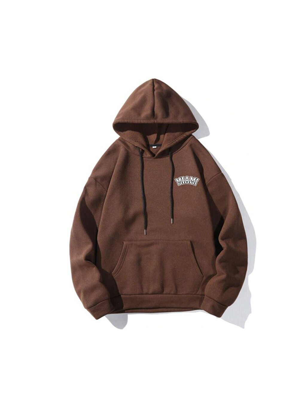 Kadın Kahverengi Miami 23 Baskılı Kapüşonlu Sweatshirt-1