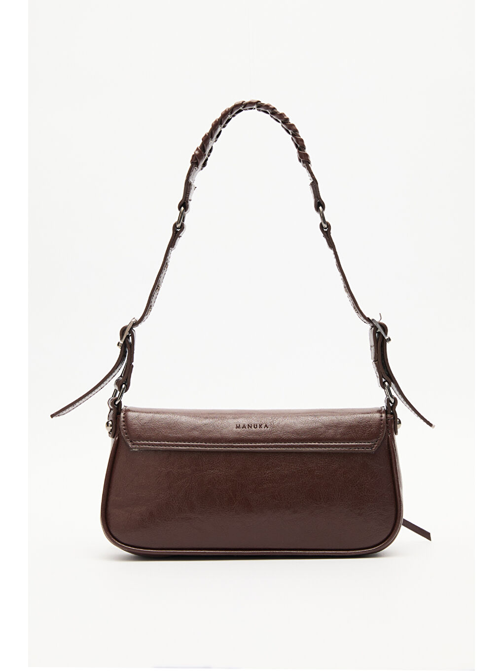 Toka Detaylı Omuz Çantası Kahverengi-6