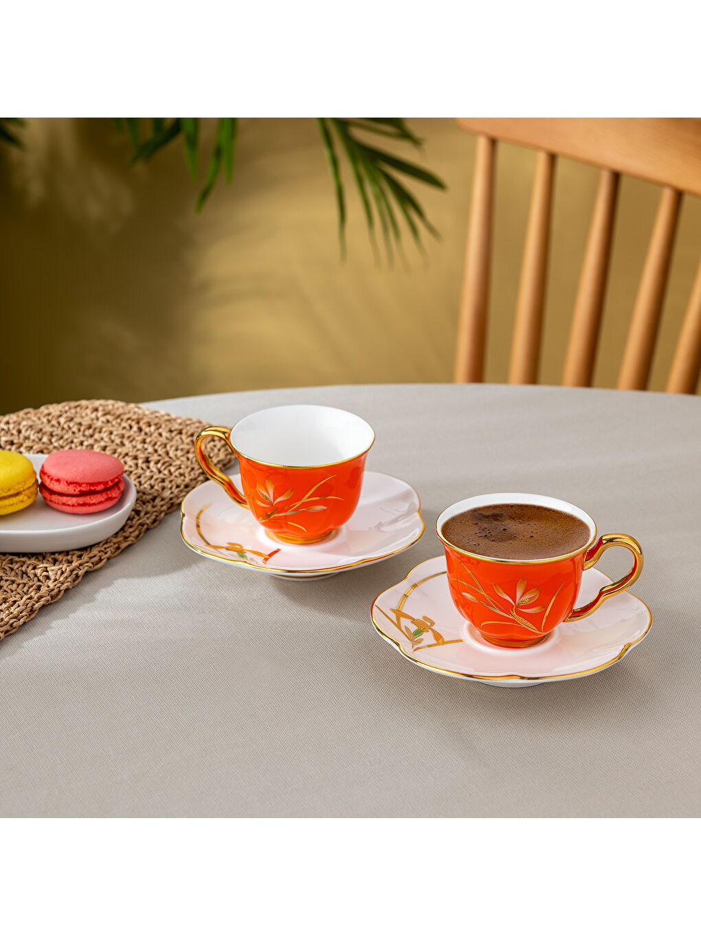 Berin 2 Kişilik Kahve Fincan Takımı Turuncu 90 ml-2