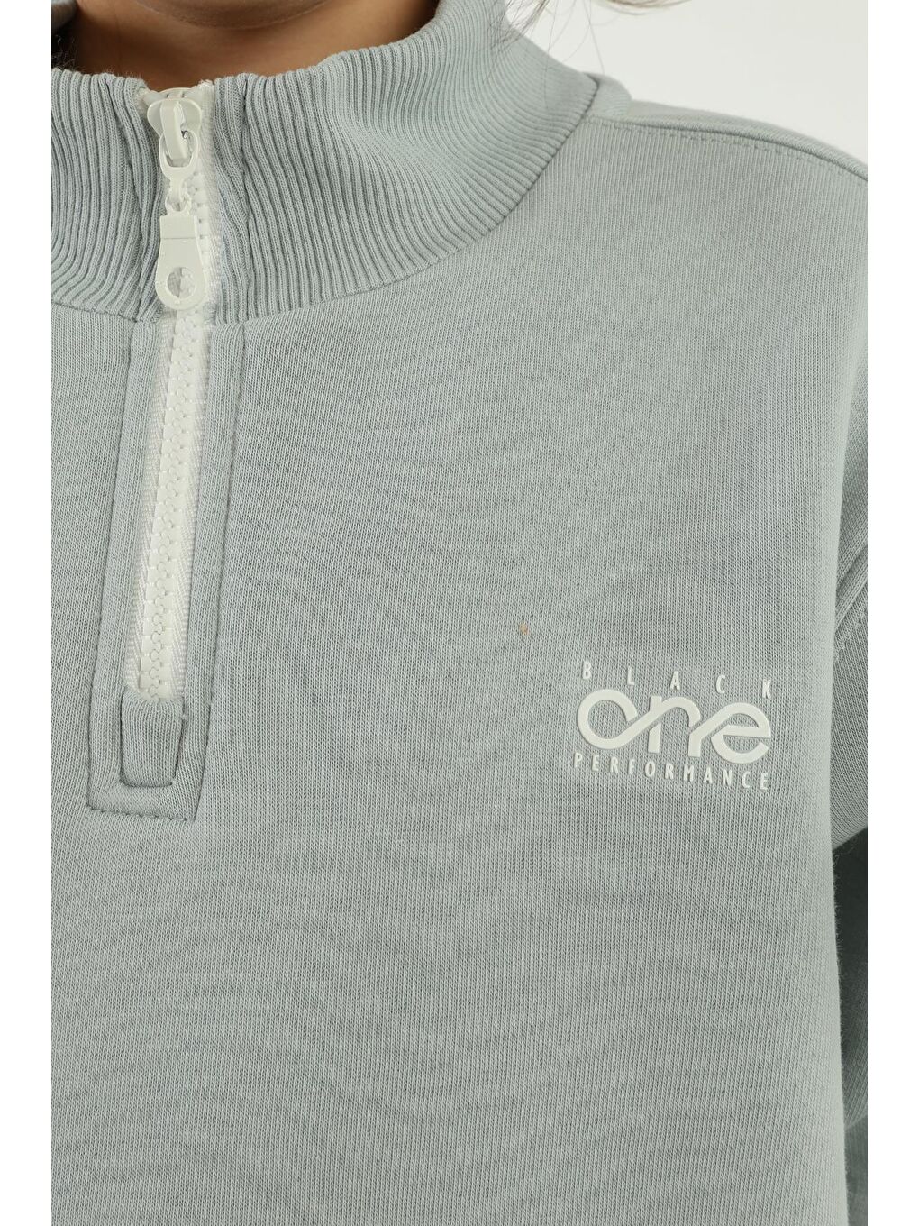 Mavi Dik Yaka Baskı Detaylı Kız Çocuk Eşofman Takımı-2