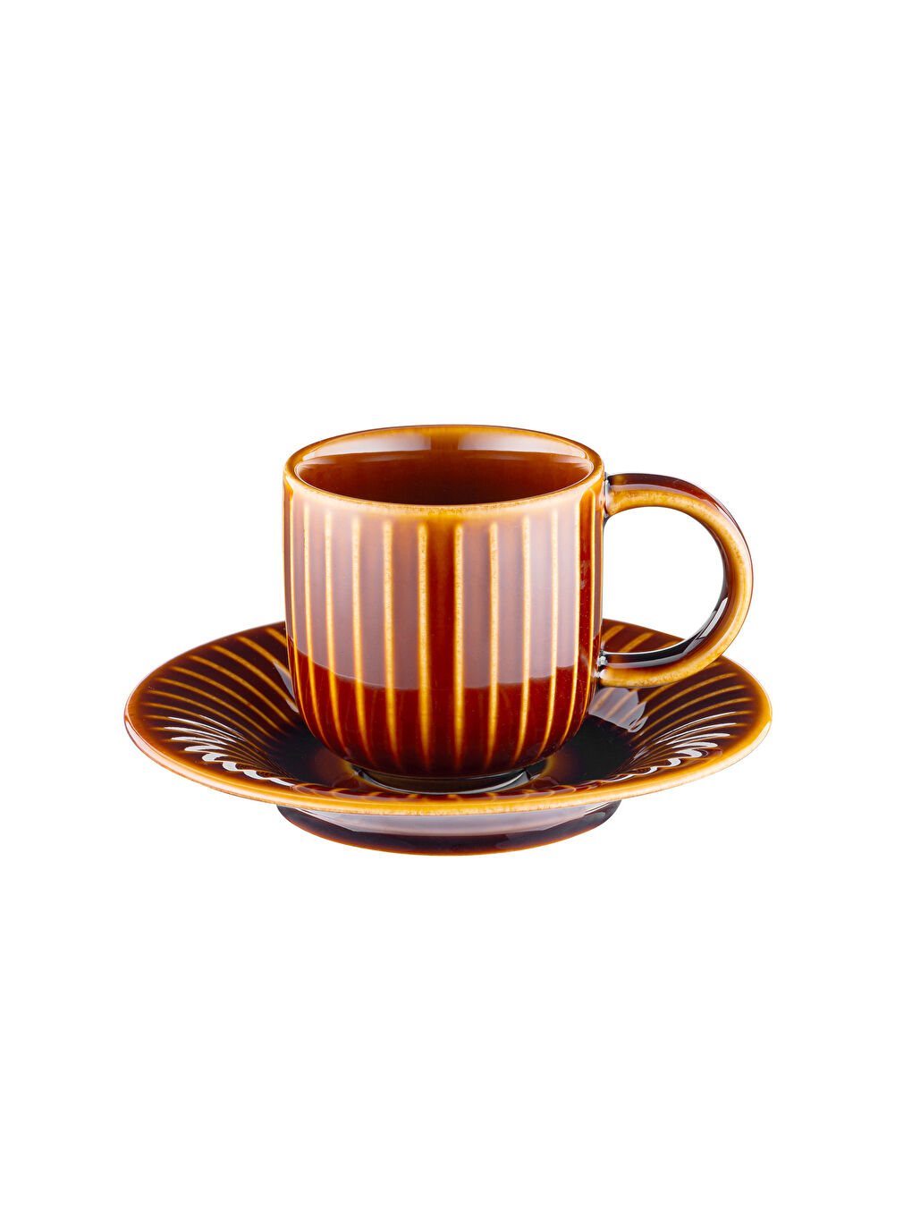 Lev 6 Kişilik Kahve Fincan Takımı Kahverengi 90 ml-3