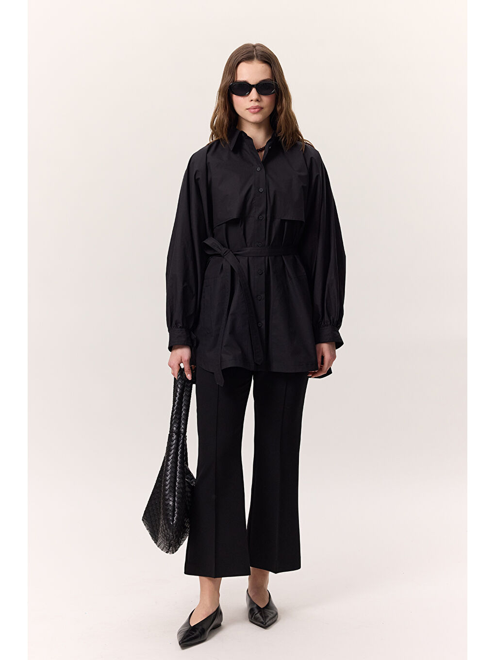 Trenç Tasarım Gömlek Siyah-2