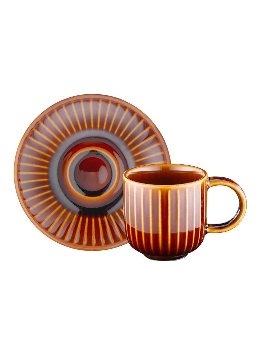 Lev 6 Kişilik Kahve Fincan Takımı Kahverengi 90 ml-6