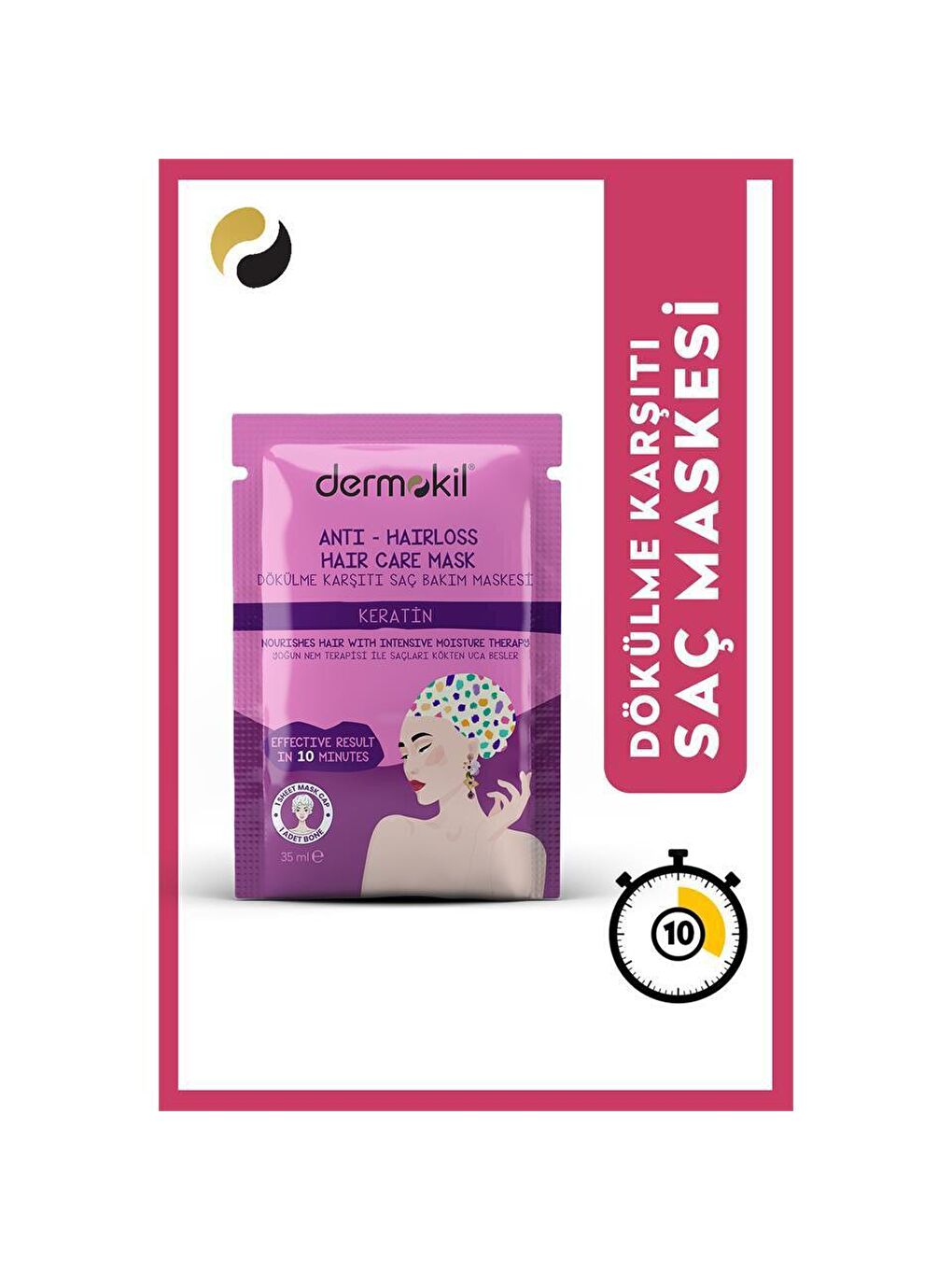 DERMOKIL Bej-Beyaz Keratin Buhar Saç Bakım Maskesi 35 ml