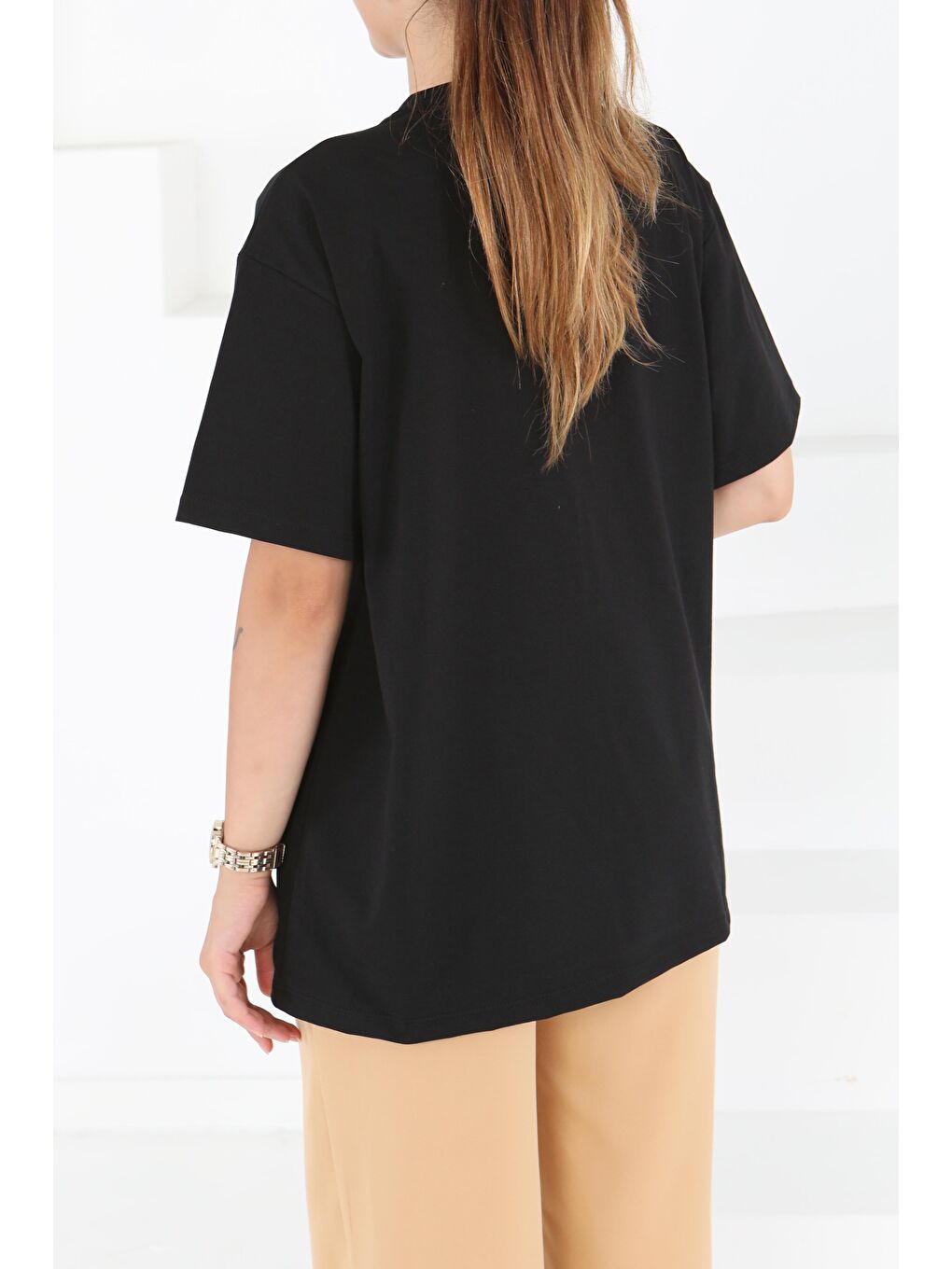 Baskılı Kısa Kollu T-Şhirt Siyah - 27501-4