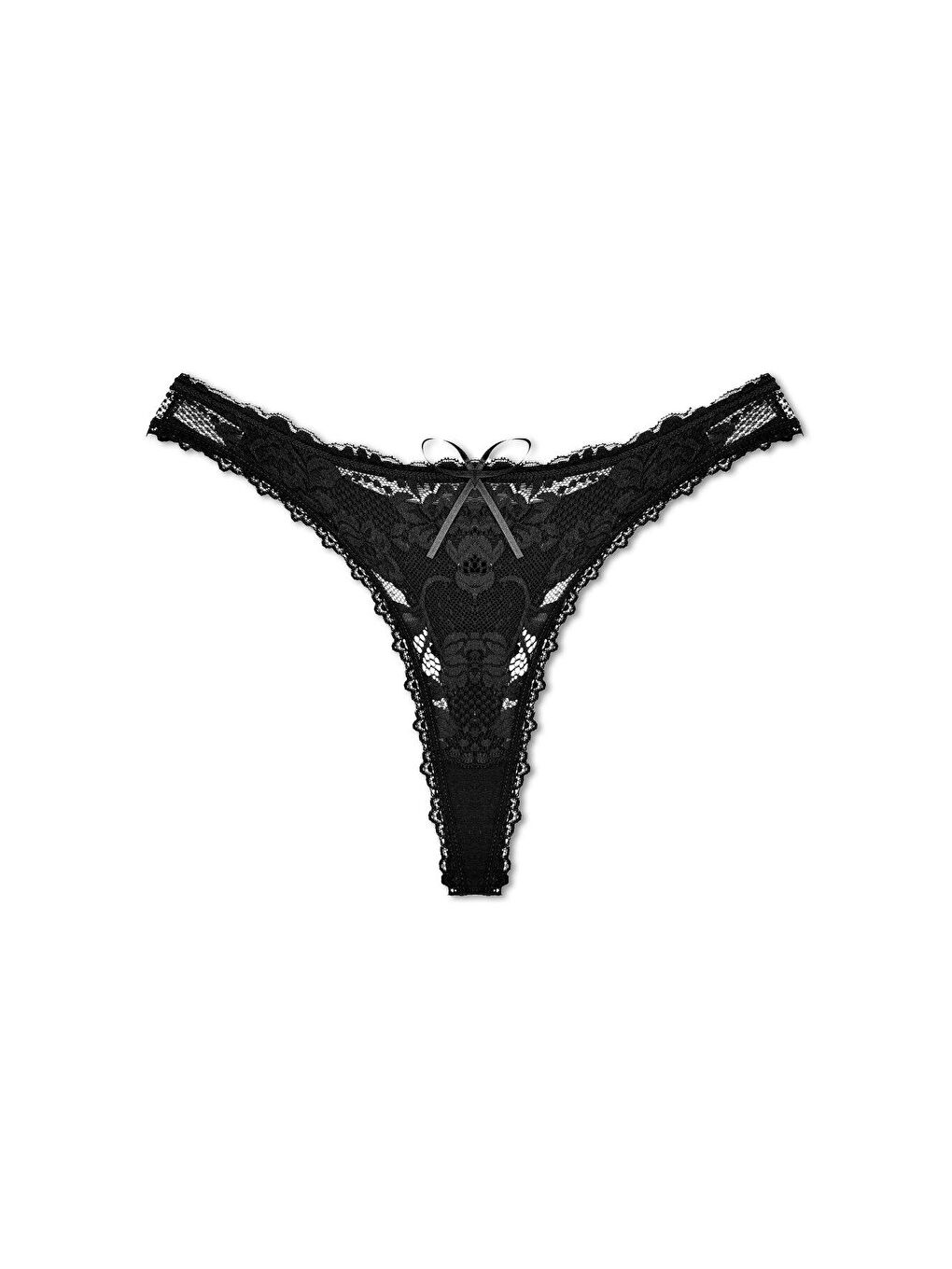 Beyaz Pamuklu Önü Komple Dantel Tanga Kadın Külot 5'li-1