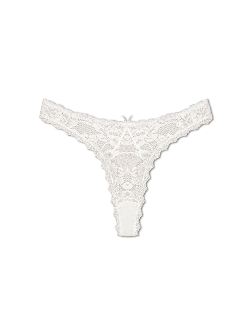 Beyaz Pamuklu Önü Komple Dantel Tanga Kadın Külot 5'li-3