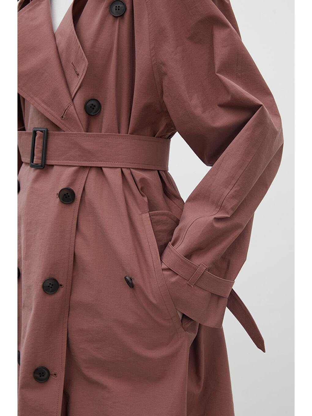 Pembe Kopenhag Oversize Trençkot Gül Kurusu-6