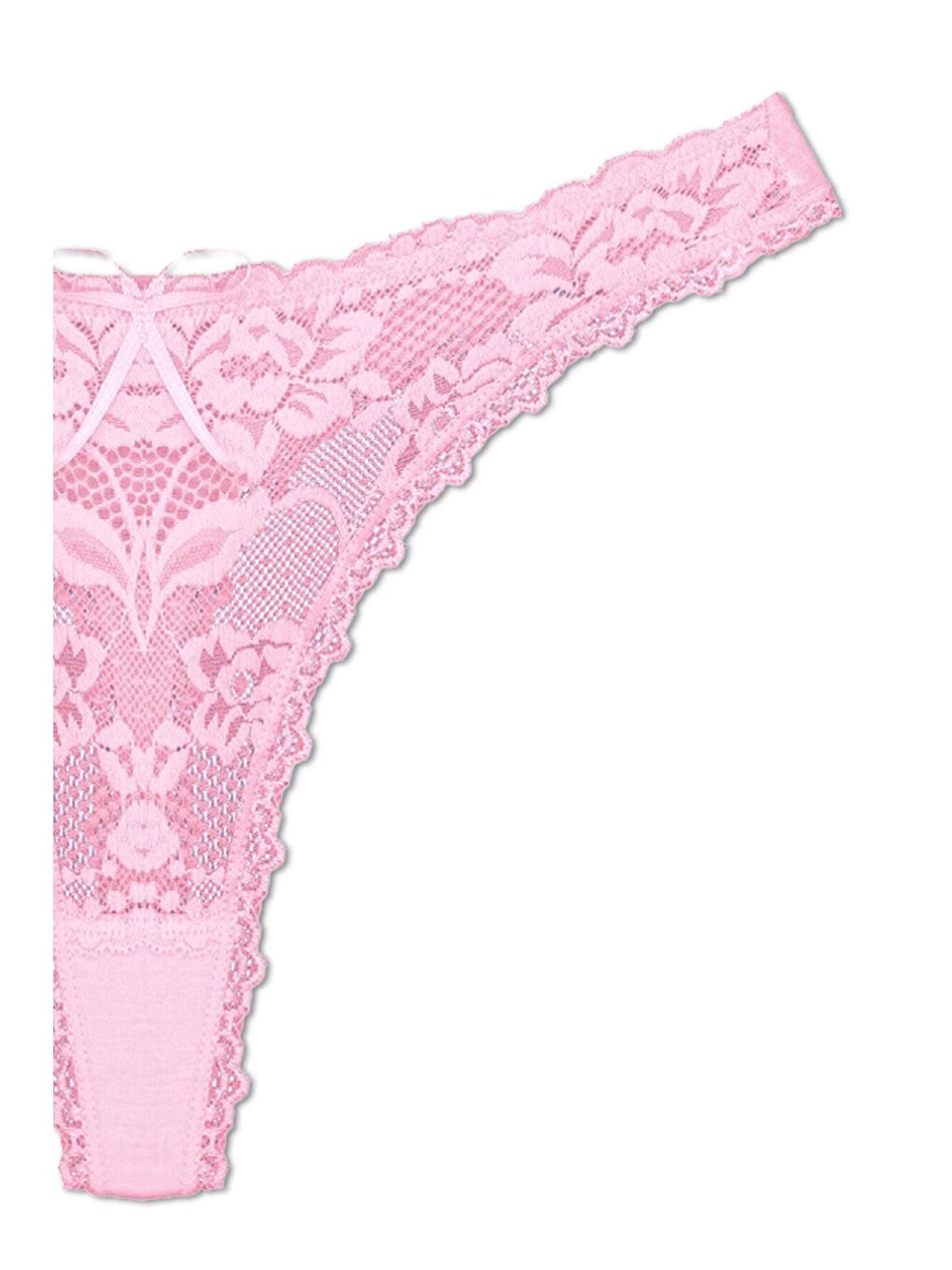 Beyaz Pamuklu Önü Komple Dantel Tanga Kadın Külot 5'li-9