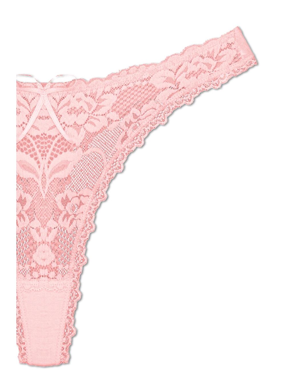 Beyaz Pamuklu Önü Komple Dantel Tanga Kadın Külot 5'li-9