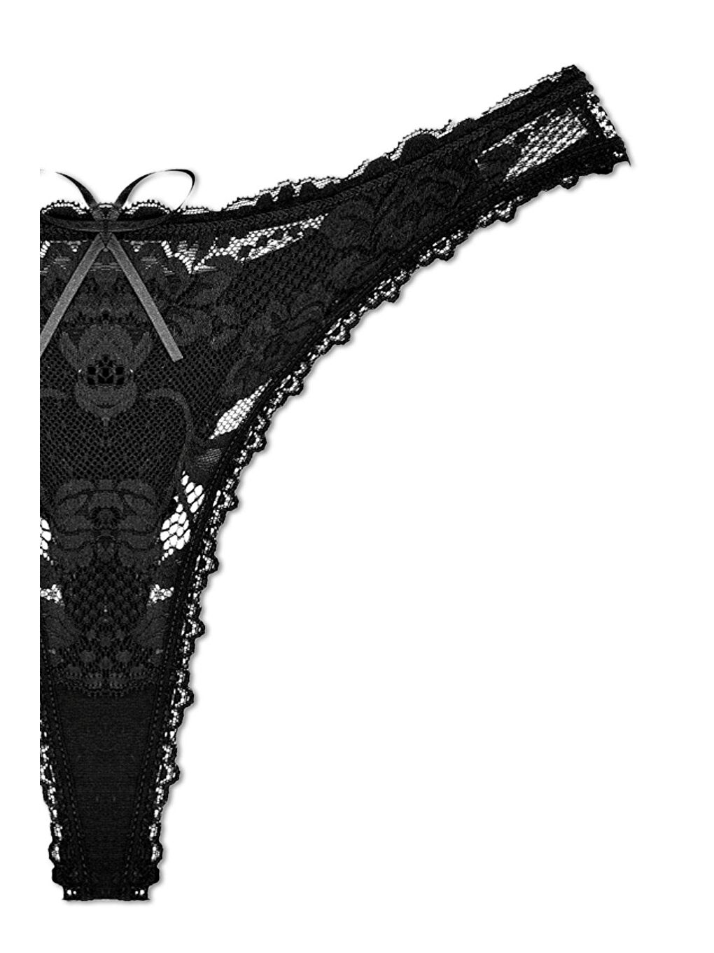 Beyaz Pamuklu Önü Komple Dantel Tanga Kadın Külot 5'li-11