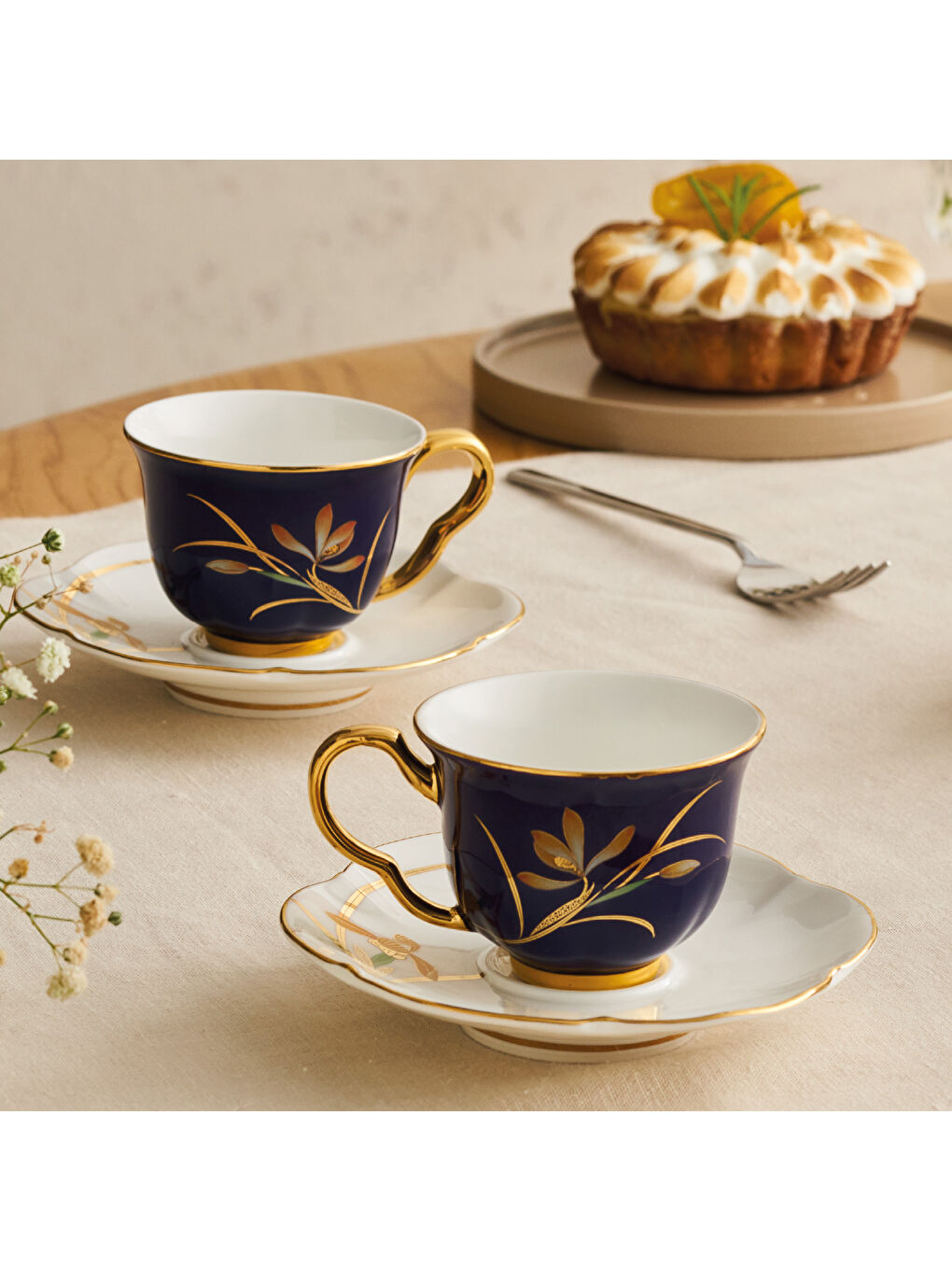 Mavi Berin 2 Kişilik Kahve Fincan Takımı Kobalt 90 ml-2