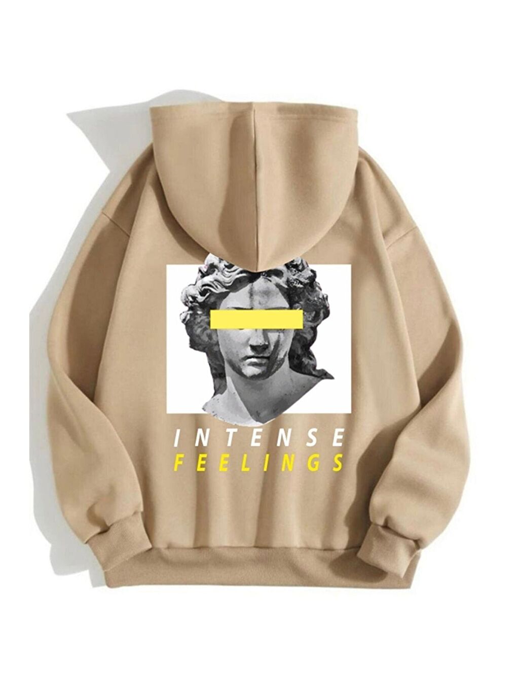 Trendseninle Kahverengi Kadın Kahverengi Intense Feelings Sırt Baskılı Oversize Hoodie