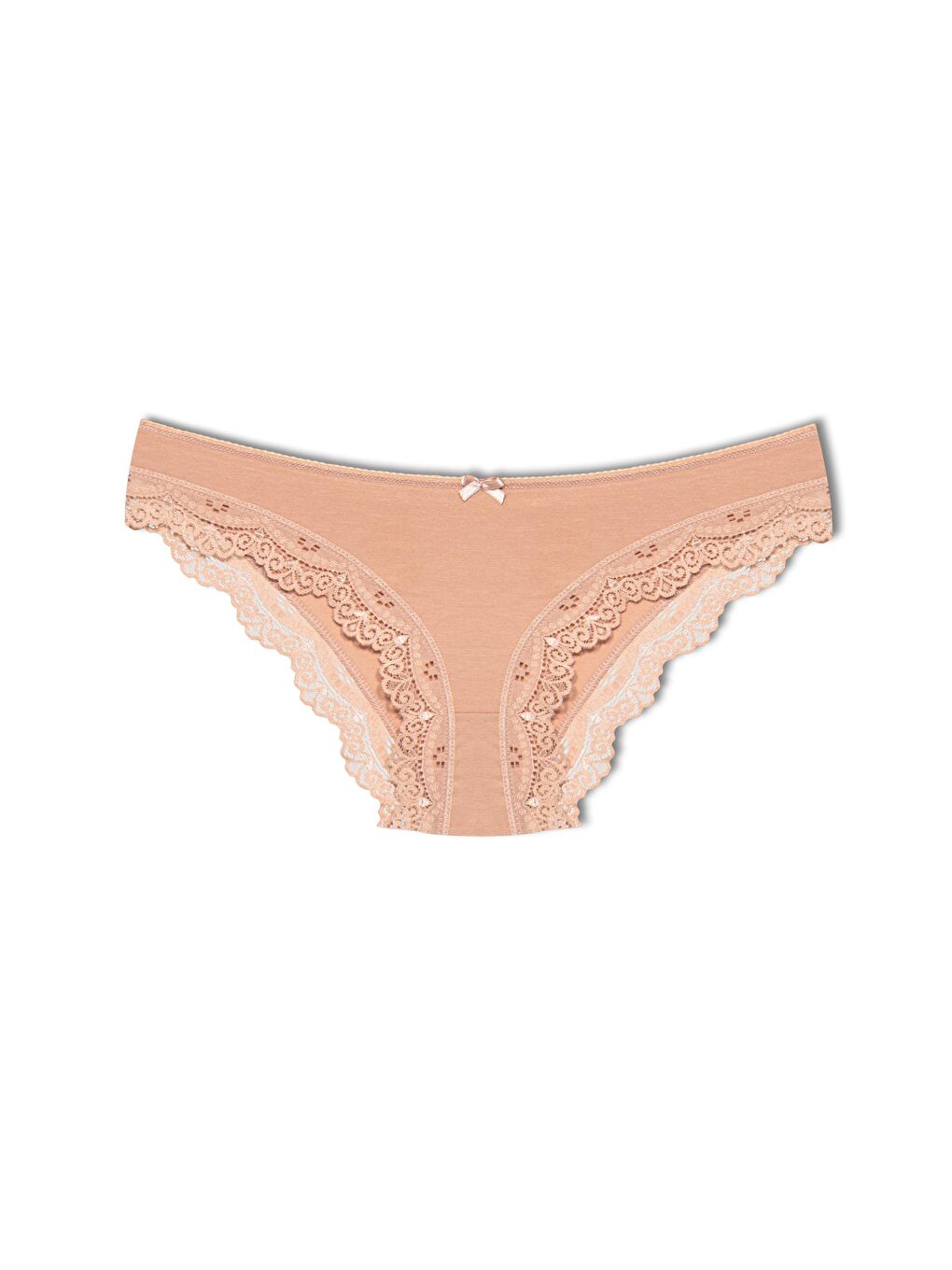 Karışık Pamuklu Düşük Bel Paçası Dantel Basic Kadın Külot 5'li-4