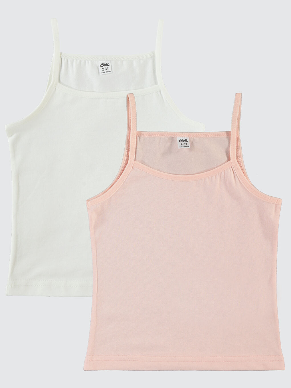 Lila Girls Kız Çocuk 2'li Atlet Set Ekru-Somon 2-10 Yaş