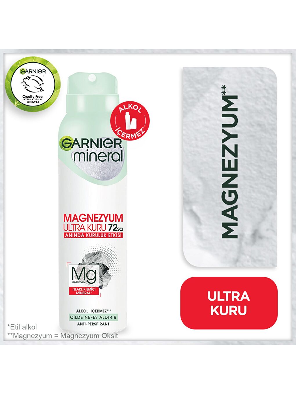 Mineral Magnezyum Ultra Kuru Sprey Deodorant