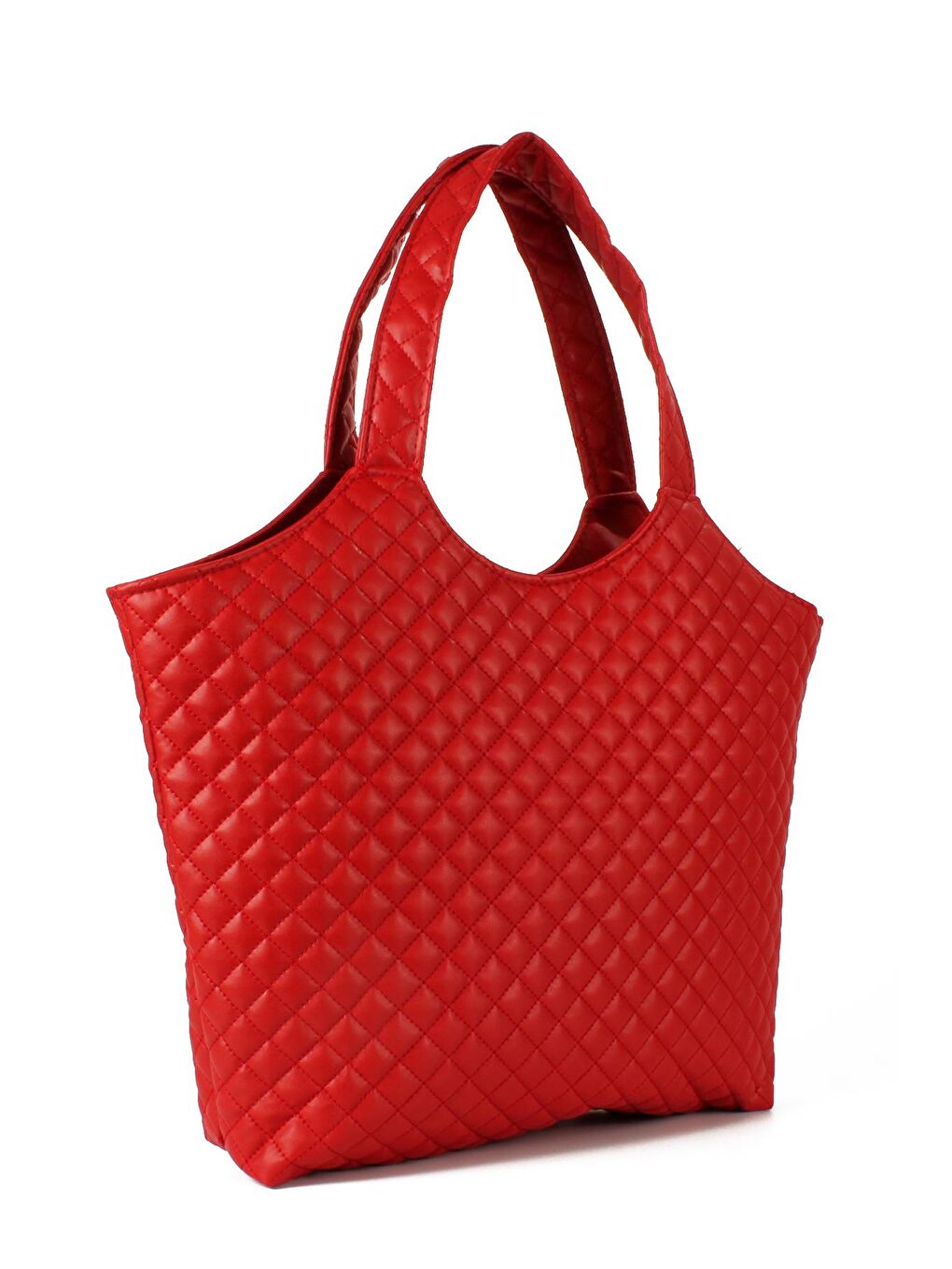 Kırmızı Kadın Kapitoneli Y S L Kesim Büyük Boy Salaş Kol Çantası (1729)