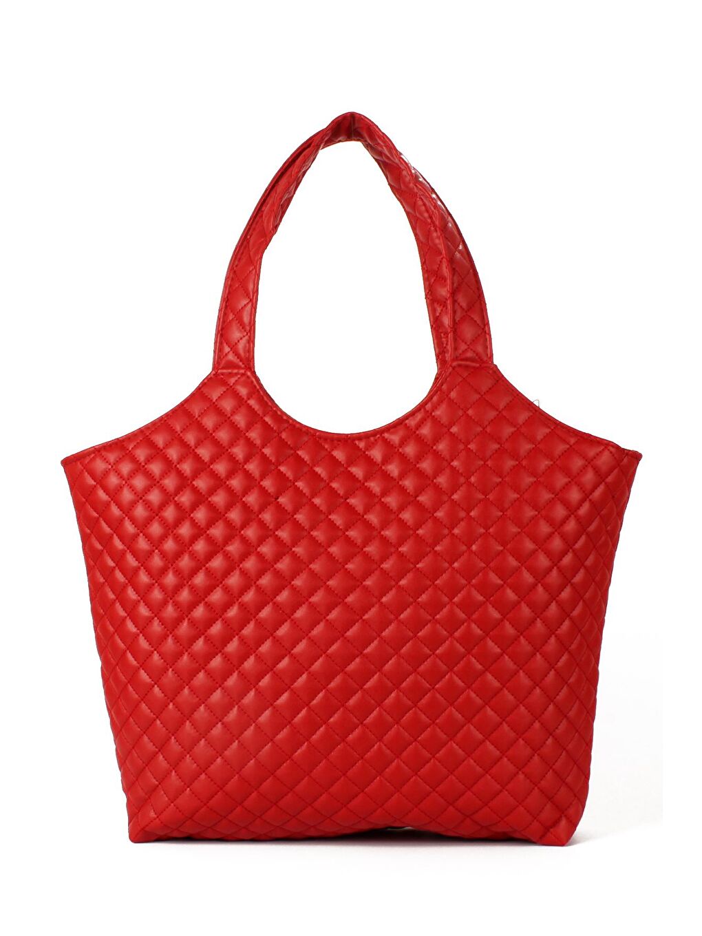 Kırmızı Kadın Kapitoneli Y S L Kesim Büyük Boy Salaş Kol Çantası (1729)-2