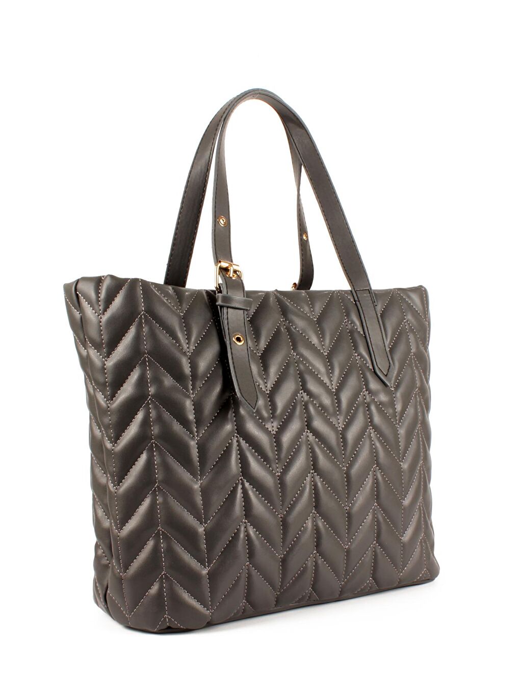 Gri Kadın Nakışlı Kemer Tarz Ayarlanabilir Saplı El ve Kol Çantası (1725)-1