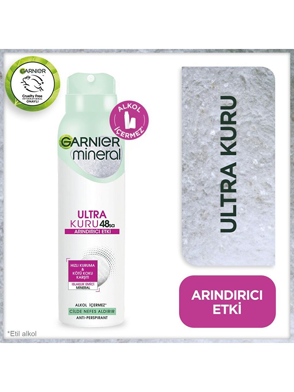 GARNIER Şeffaf Mineral Ultra Kuru Sprey Deodorant - 1