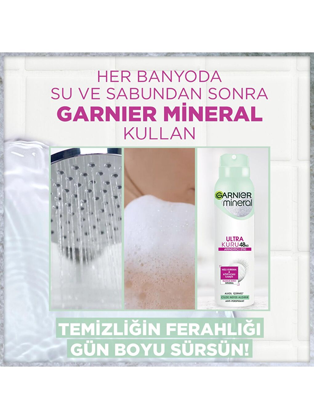 GARNIER Şeffaf Mineral Ultra Kuru Sprey Deodorant - 5