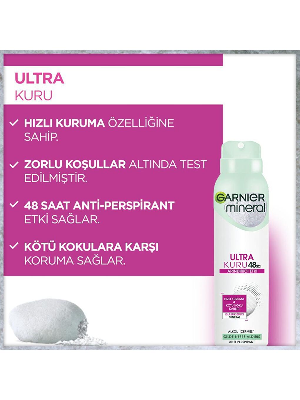 GARNIER Şeffaf Mineral Ultra Kuru Sprey Deodorant - 6