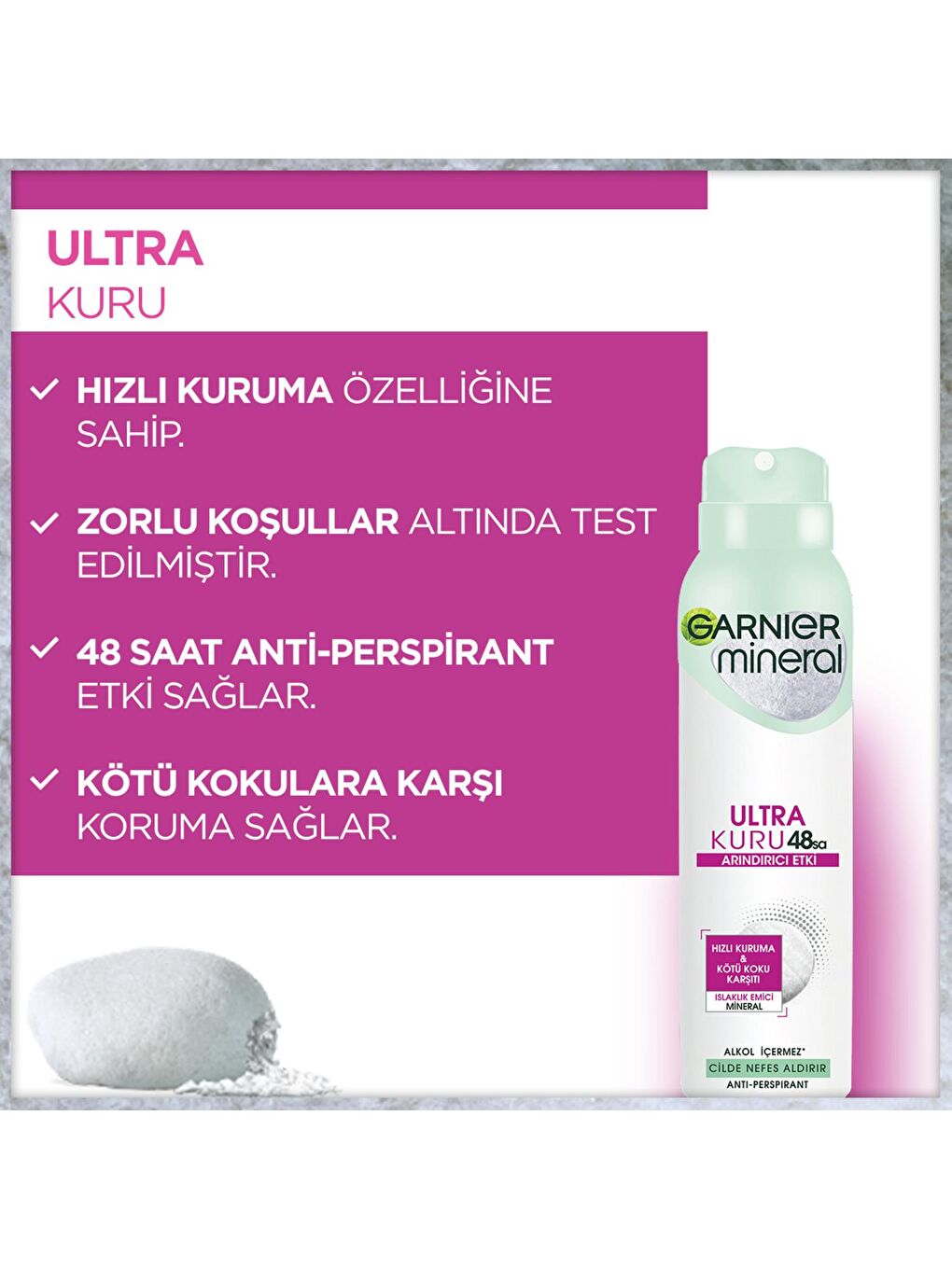 GARNIER Şeffaf Mineral Ultra Kuru Sprey Deodorant - 7