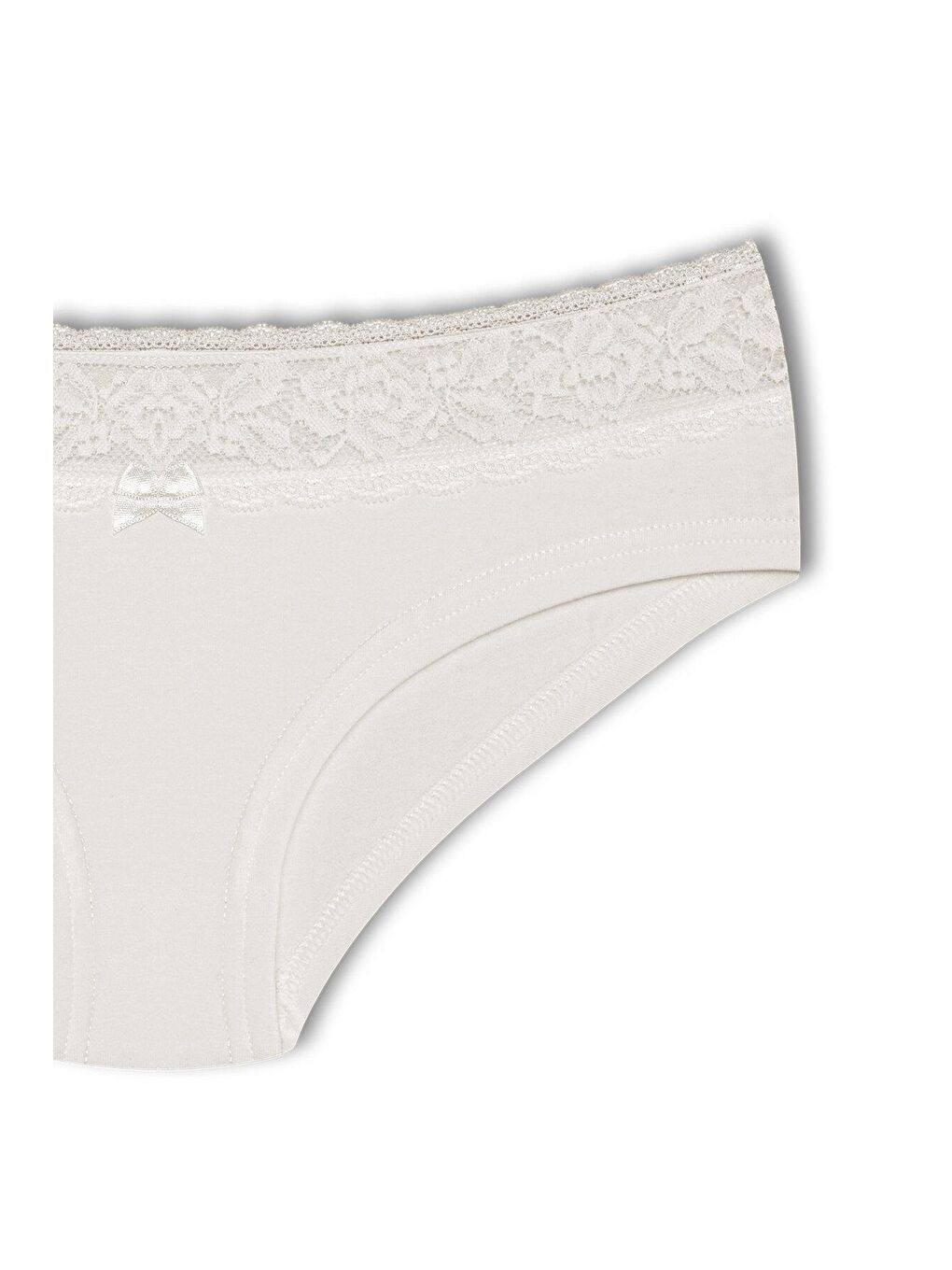 Beyaz Pamuklu Beli Dantel Detaylı Hipster Kadın Külotu 5'Li-9