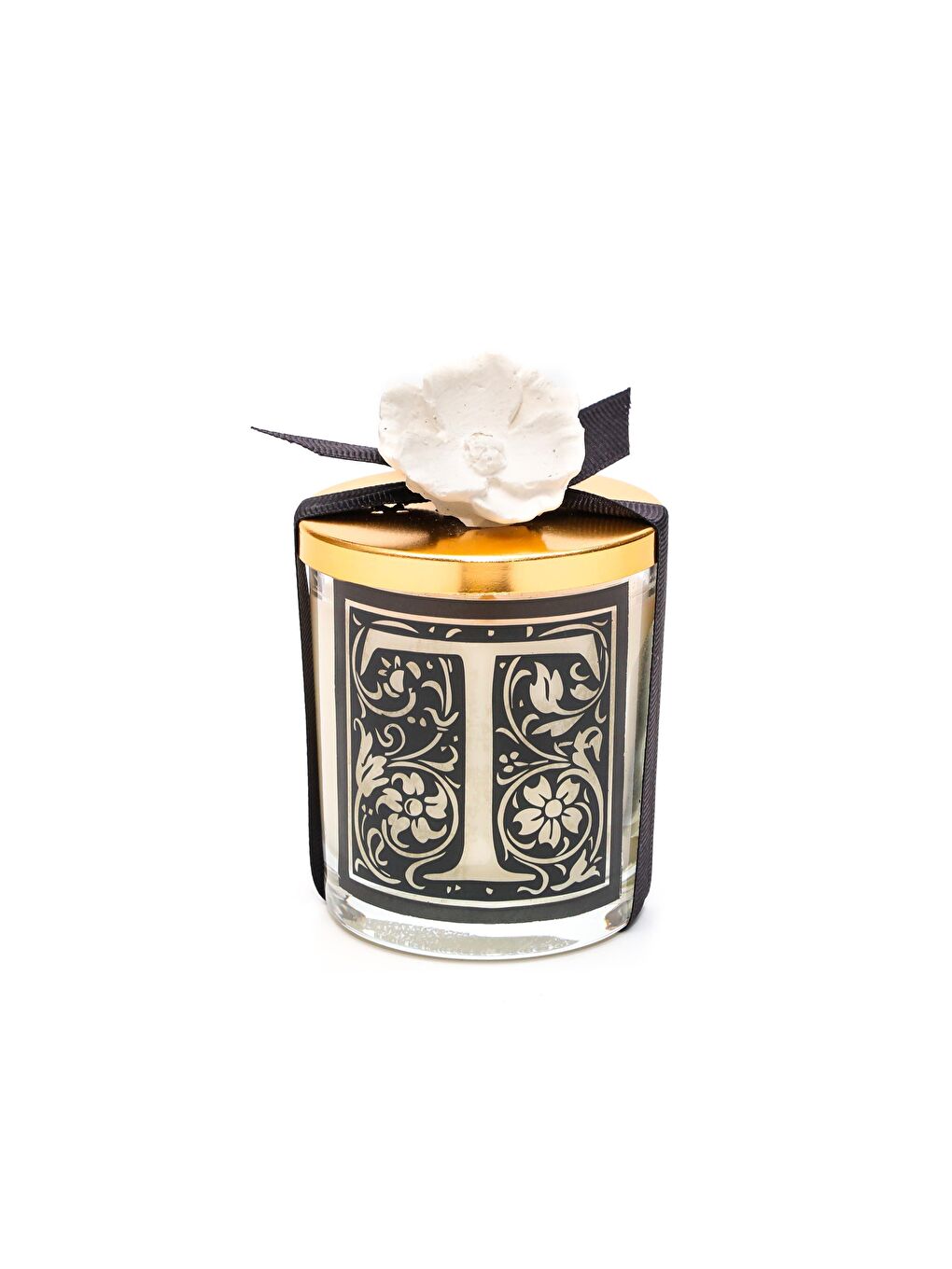 Ekru Kişiye Özel T Harfi Yasemin Sandal Vegan Mum(140 gr)